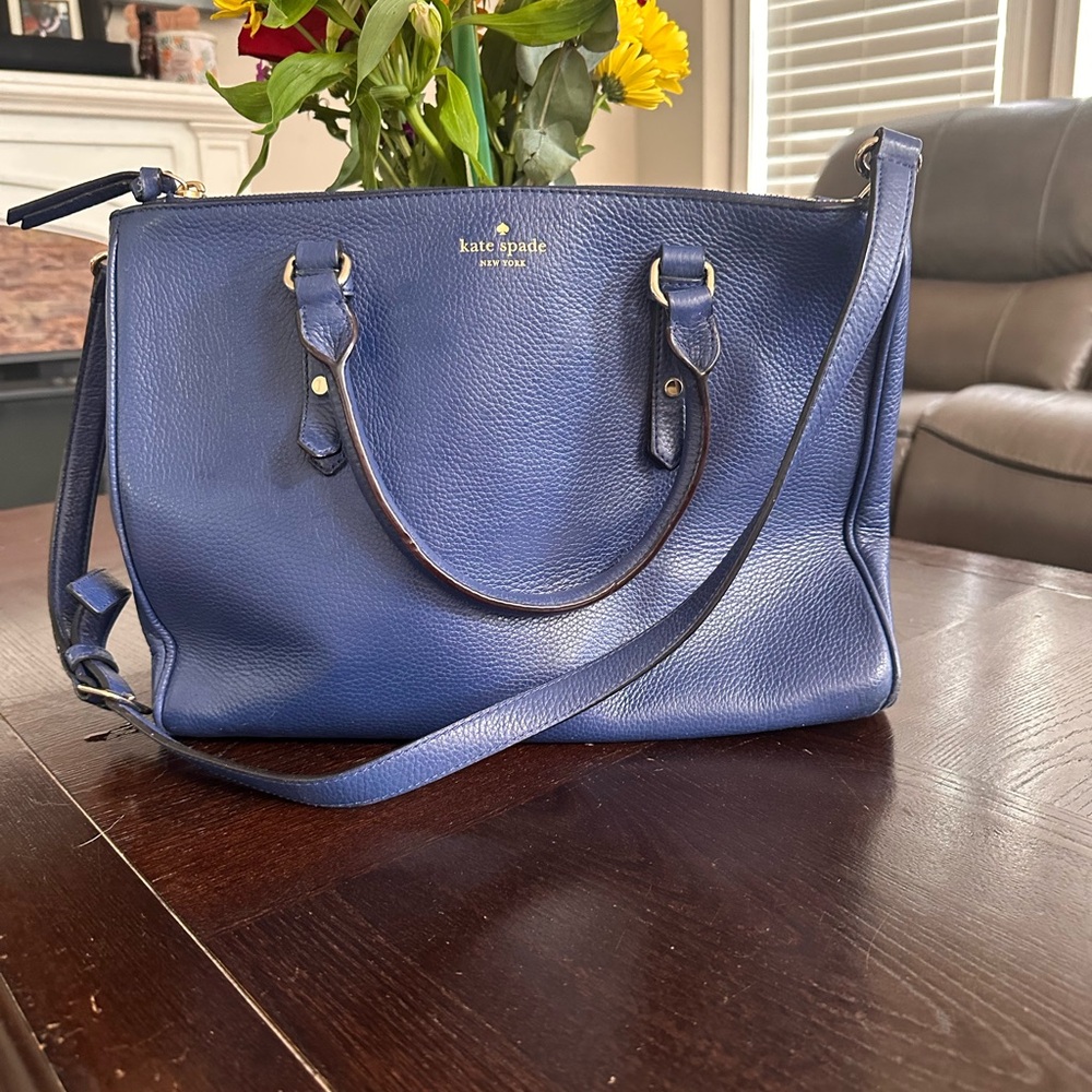 Kate Spade Blue Shoulder Bag with Structured Design